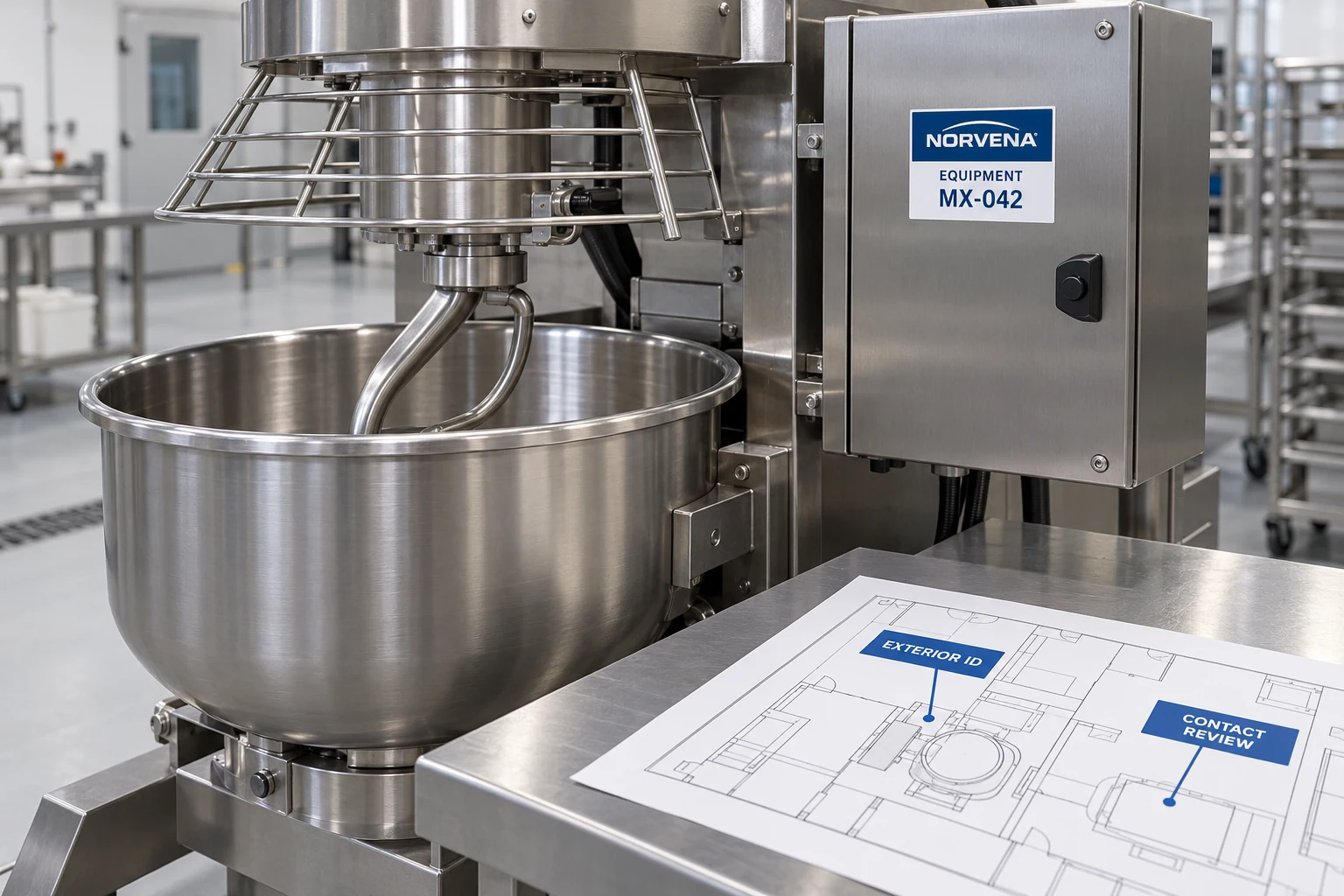 Food Equipment ID Labels: Separate Washdown Resistance From Food-Contact Scope