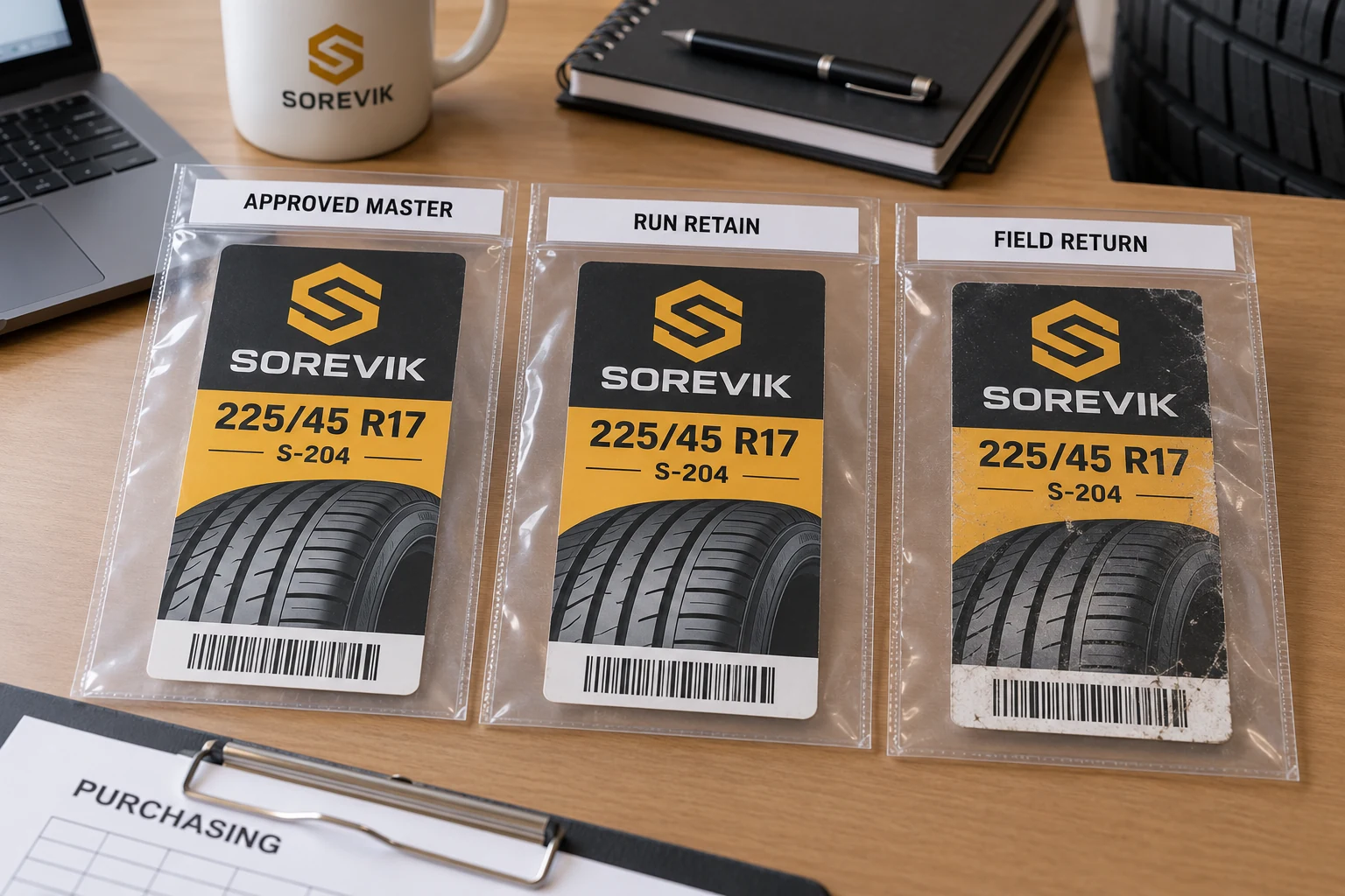 Retained Tire-Label Samples: Which Reference Should a Reorder Match?