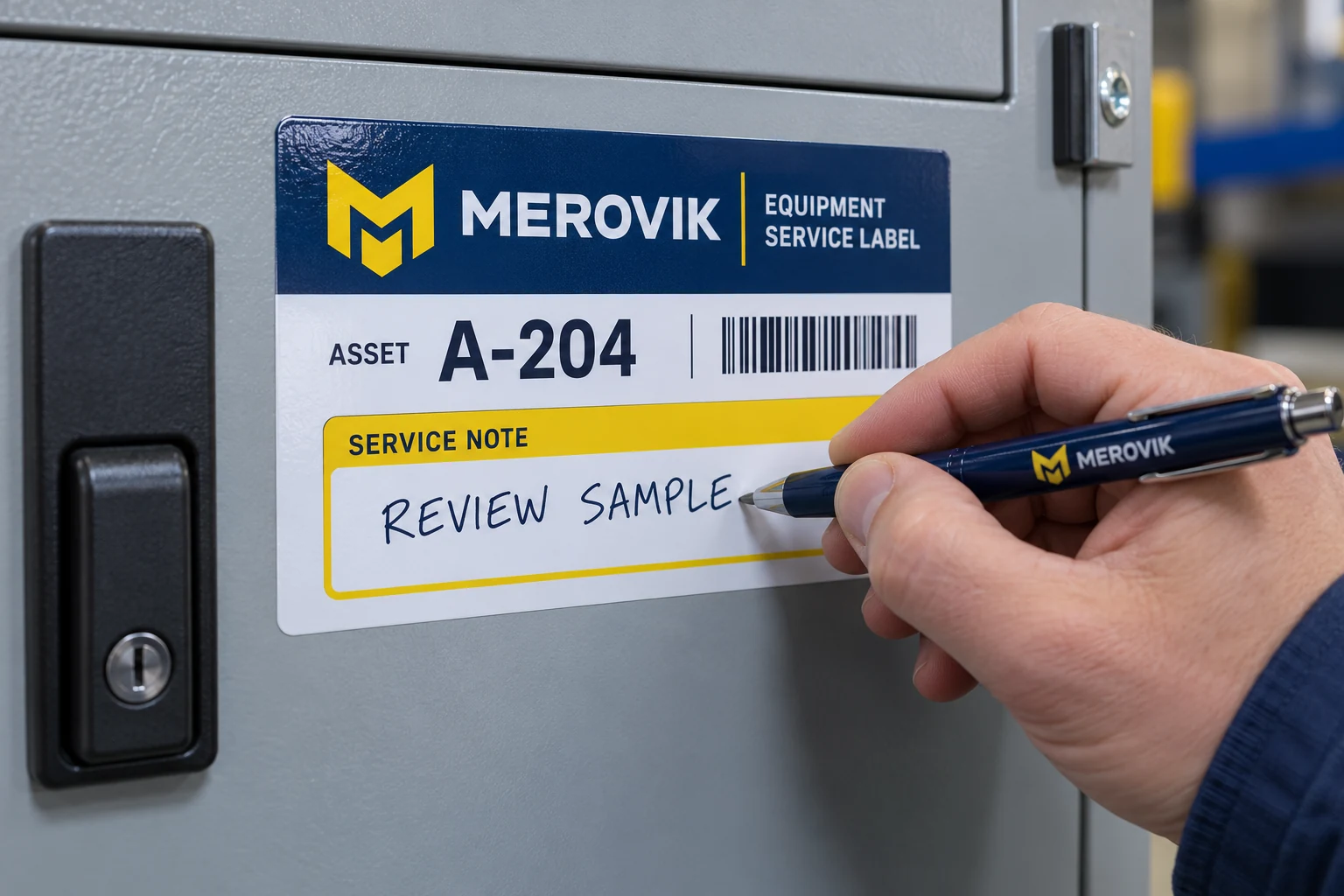 Write-On Equipment Labels: Test the Pen on the Finished Surface